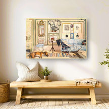 Carl Larsson Aquarelle, Art folklorique suédois ne