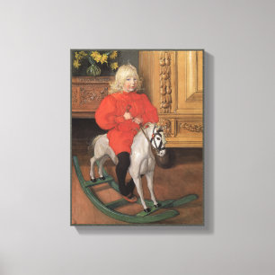 Toile Carl Larsson Boy à cheval à bascule CC1061