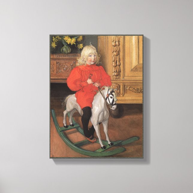 Toile Carl Larsson Boy à cheval à bascule CC1061 (Recto)