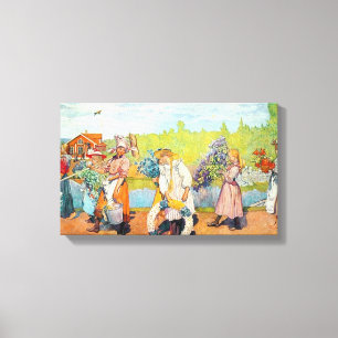Toile Carl Larsson en dehors des vents d'été soufflent
