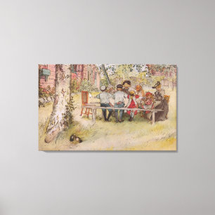 Toile Carl Larsson Vintage Breakfast Under the Big Birch