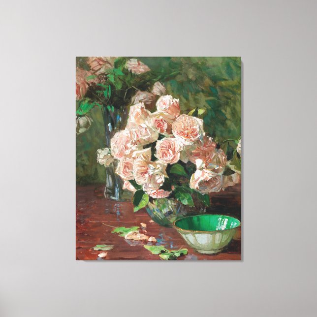 Toile Carl Moll Vintage White Roses (Recto)