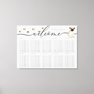 Toile carlin chien chiot Bienvenue Siège Numéros de tabl