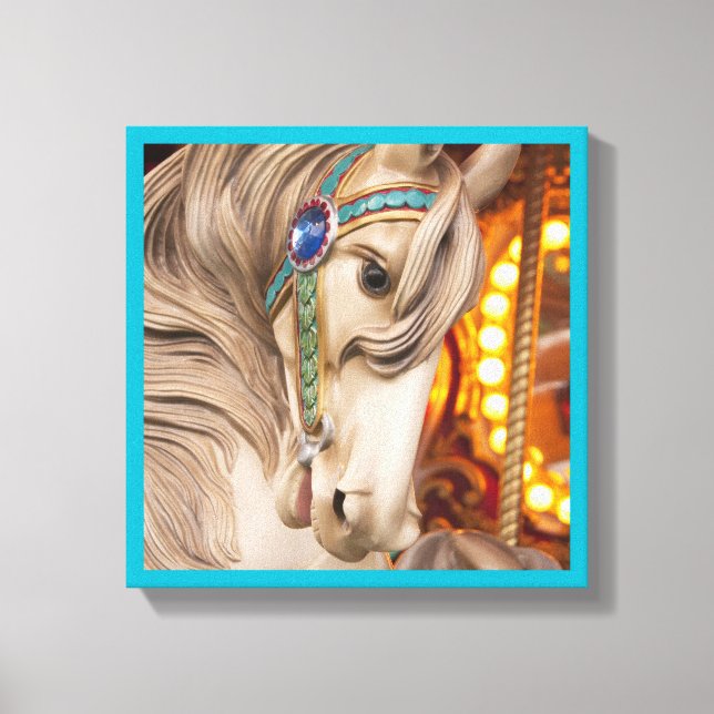 Toile carousel blonde cheval un beau visage (Recto)