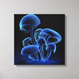 Toile Carré de fluorescence bleu