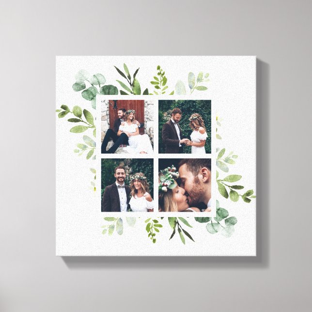 Toile Carré photo Eucalyptus Green Foliage Mariage (Recto)