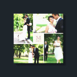 Toile Carré rose Grille Monogramme Mariage 4 Photo Colla<br><div class="desc">Conçu par fat*fa*tin. Facile à customiser avec votre propre texte,  photo ou image. Pour des demandes personnalisées,  veuillez contacter fat*fa*tin directement. Des frais personnalisés s'appliquent. www.zazzle.com/fat_fa_tin www.zazzle.com/color_therapy www.zazzle.com/fatfatin_blue_knot www.zazzle.com/fatfatin_red_knot www.zazzle.com/fatfatin_mini_me www.zazzle.com/fatfatin_box www.zazzle.com/fatfatin_design www.zazzle.com/fatfatin_ink</div>