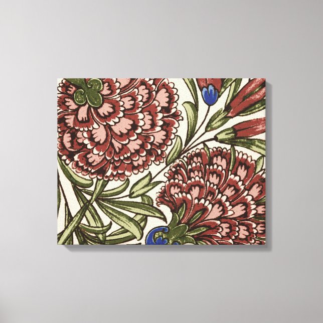Toile Carreau de fleur d'œillet Art antique rustique De  (Recto)