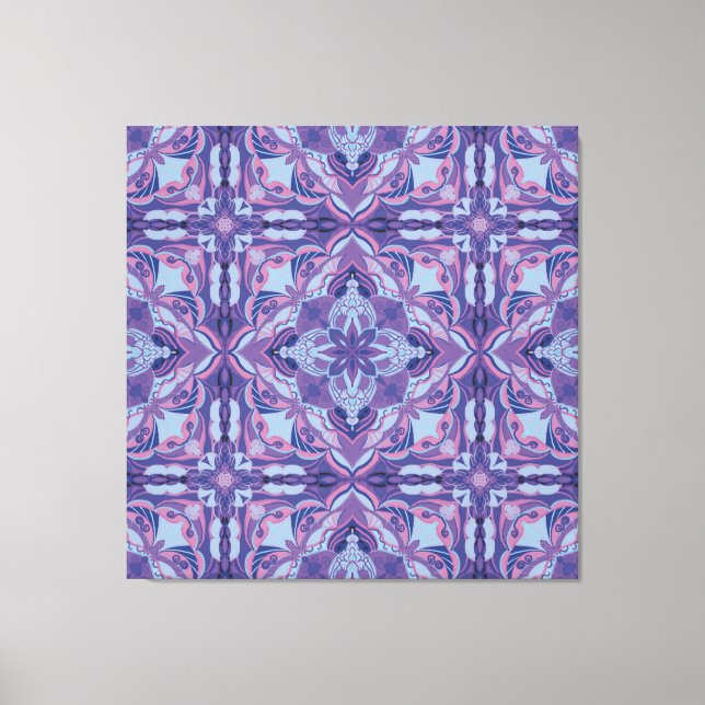 Toile Carreau espagnol Azulejo Violet Aquarelle  (Recto)