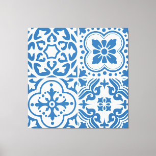 Toile Carreaux bleu portugais 2
