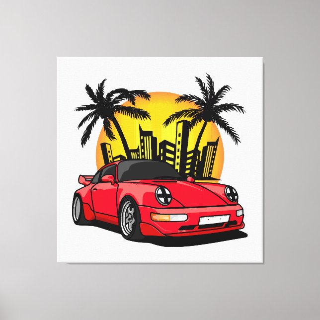 Toile Carrera Classique Rouge dans le Coucher de Soleil  (Recto)