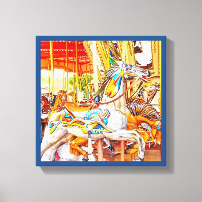 Toile Carrousel de Cheval en plumes merry-go-round (Recto)