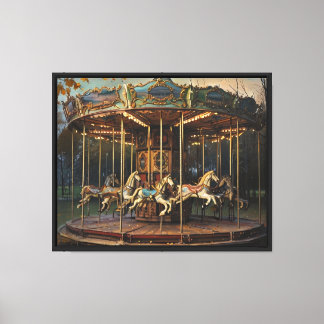 Toile Carrousel vintage à Twilight - Nostalgique automne