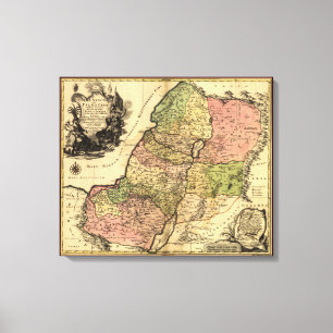 Toile Carte 1759 de l'Israël antique avec les 12 tribus