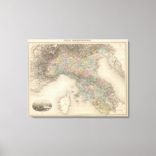 Toile Carte 2 de l'Italie