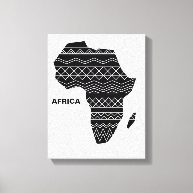 Toile Carte Afrique Noir (Recto)