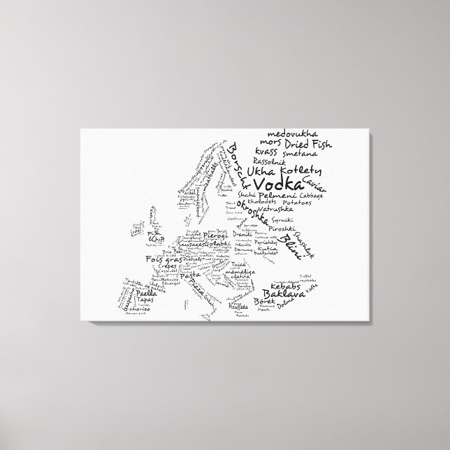 Toile Carte alimentaire de l'Europe - Blanc (Recto)