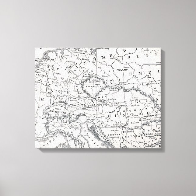 TOILE CARTE : ALLEMAGNE ET AUTRICHE (Recto)