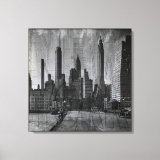 Toile Carte ancienne et photo rétro de New York City
