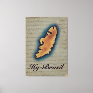 Toile Carte Ancienne Mythologique d'Hy-Brazil