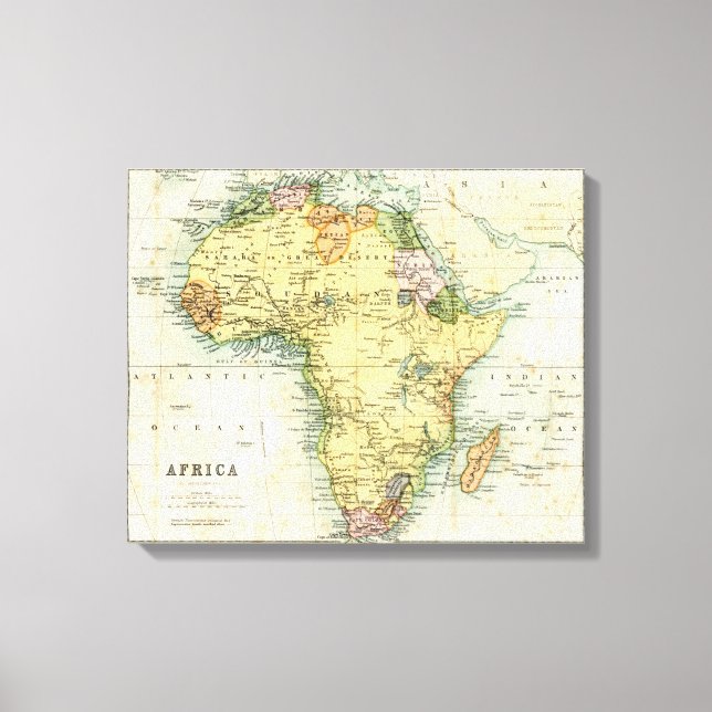Toile Carte antique de l'Afrique (Recto)