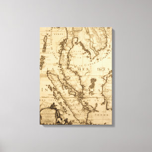 Toile Carte antique de l'Asie du Sud-Est   1687