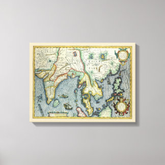 Toile Carte antique de l'Asie du Sud-Est par Mercator /