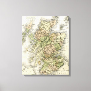 Toile Carte antique de l'Ecosse