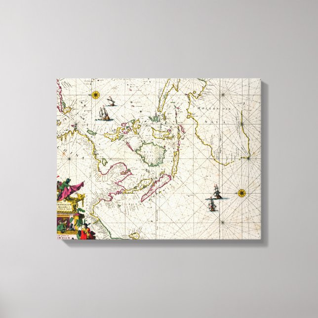 Toile Carte antique des Indes orientales (Recto)