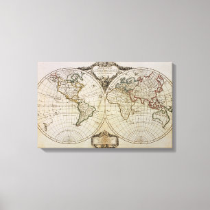 Toile Carte antique du monde