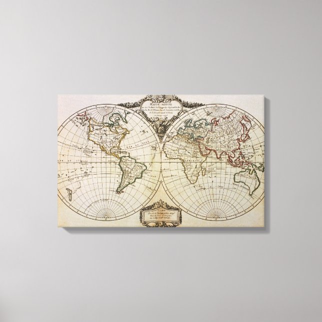 Toile Carte antique du monde (Recto)