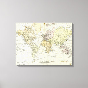 Toile Carte antique du monde