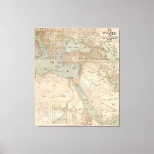 Toile Carte arabe du Moyen-Orient
