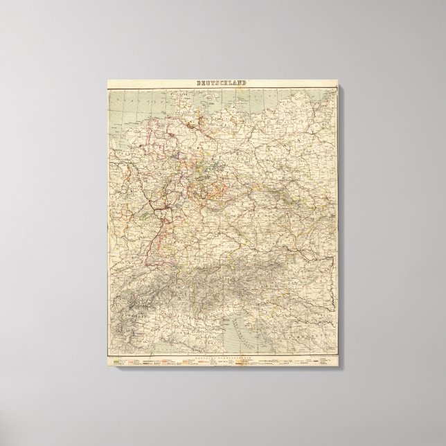 Toile Carte Atlas Allemagne (Recto)