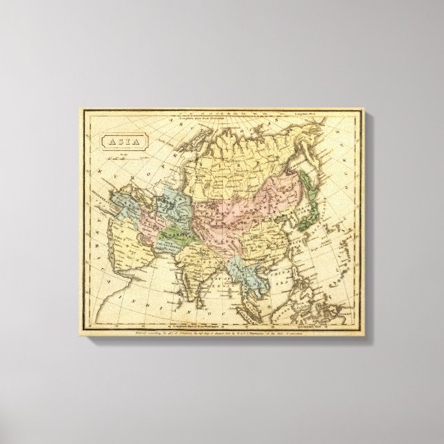 Toile Carte Atlas de couleur main asiatique 2 (Recto)