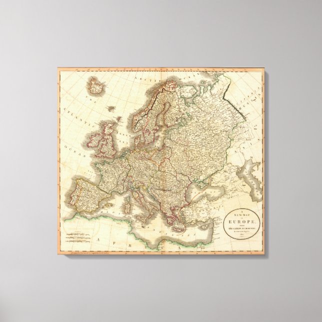 Toile Carte Atlas Europe (Recto)