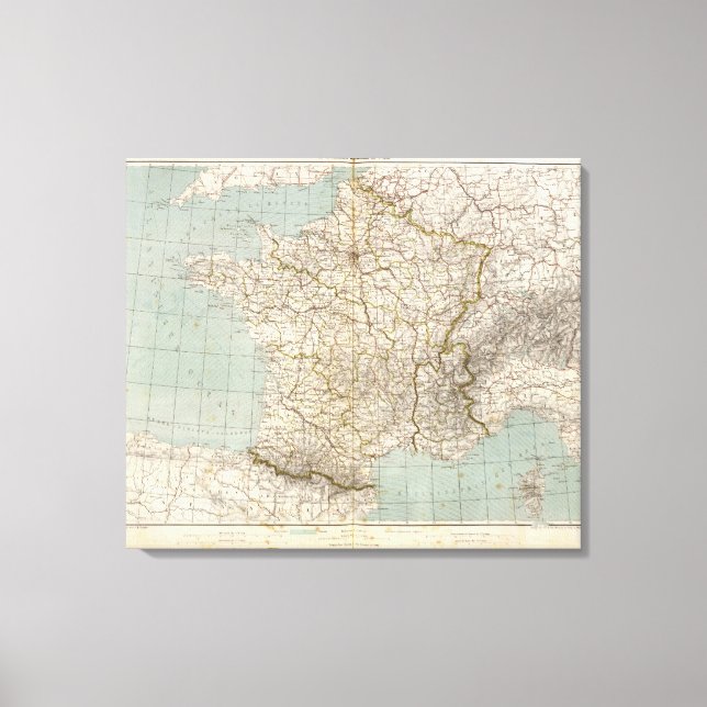 Toile Carte Atlas France (Recto)