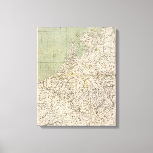 Toile Carte Atlas Pays-Bas et Belgique (Recto)