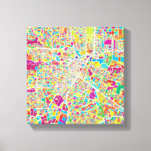 Toile Carte au néon de Houston, le Texas