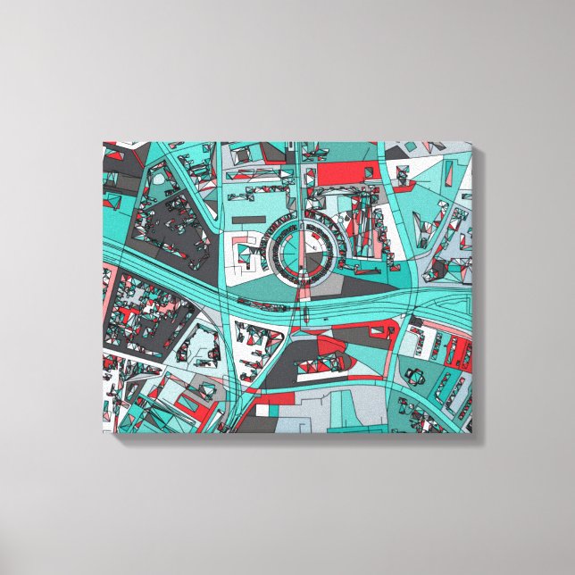 Toile Carte Berlin, Allemagne (Recto)