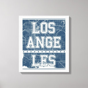 Toile Carte bleue de ville de Los Angeles, la Californie