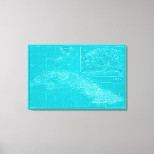 Toile Carte bleue du Cuba