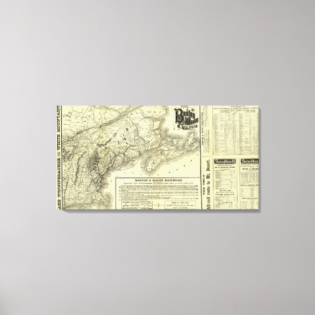 Toile Carte Boston et Maine Railroad 2 (Recto)