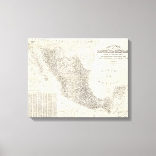 Toile Carte Carta general de la Republica Mexicana