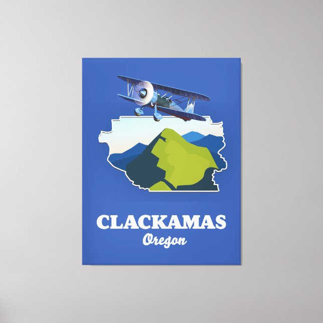 Toile Carte Clackamas Oregon USA (Recto)
