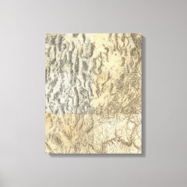 Toile Carte composite de l'Arizona, du Nevada et de l'Ut (Recto)