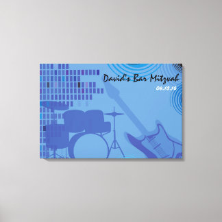 Toile Carte d'accès Bat mitzvah à barre de rouleaux Rock
