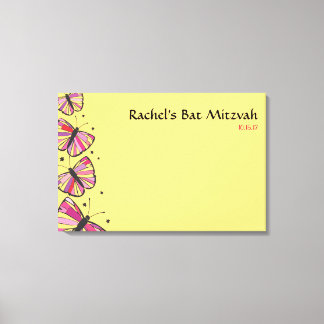 Toile Carte d'accès Bat mitzvah à BUTTERFLY FLOTTANT