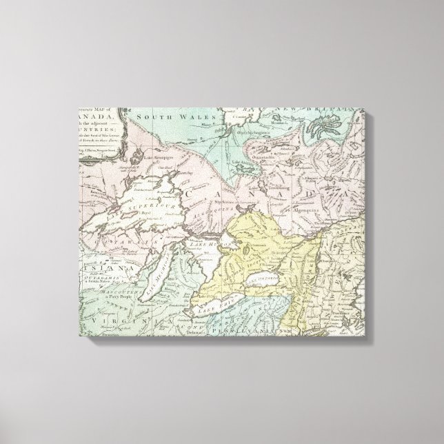 Toile Carte d'accès du Canada 1761 (Recto)