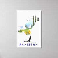 Carte d'affiche de voyage Pakistan